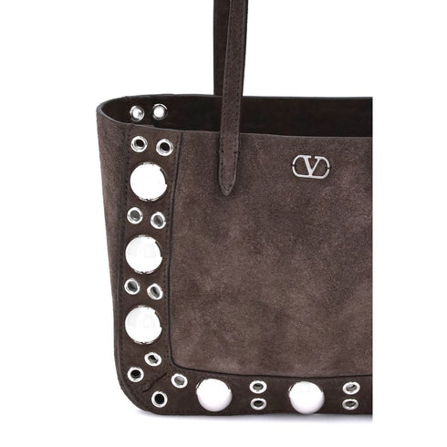 Valentino Garavani Nellcôte Tote Bag – Brown Suede Calf Leather for Women