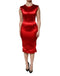 Dolce & Gabbana Red Acetate Sleeveless Sheath Midi Dress