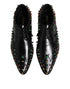 Dolce & Gabbana Black Leather Derby Dress Studded Shoes