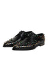 Dolce & Gabbana Black Leather Derby Dress Studded Shoes