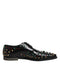 Dolce & Gabbana Black Leather Derby Dress Studded Shoes