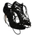 Dolce & Gabbana Stiletto Sandals – Black Suede Gladiator High Heels Shoes for Women