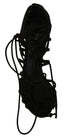 Dolce & Gabbana Stiletto Sandals – Black Suede Gladiator High Heels Shoes for Women