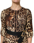 Dolce & Gabbana Brown Leopard Print Belted A-line Midi Dress