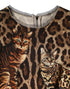 Dolce & Gabbana Brown Leopard Print Belted A-line Midi Dress