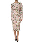 Dolce & Gabbana Pink Lily Viscose Sheath Stretch Midi Dress