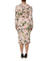 Dolce & Gabbana Pink Lily Viscose Sheath Stretch Midi Dress