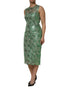 Dolce & Gabbana Green Cotton Floral Lace Sheath Midi Dress