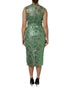 Dolce & Gabbana Green Cotton Floral Lace Sheath Midi Dress
