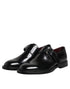 Dolce & Gabbana Black Leather Monk Strap Derby Formal Shoes