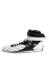 Dolce & Gabbana Black White Leather High Top Sneakers Shoes