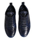 Dolce & Gabbana Dark Blue Leather Low Top Men Sneakers Shoes