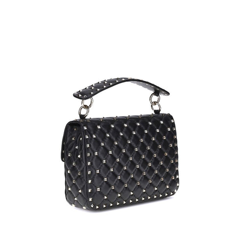 Valentino Garavani Rockstud Spike Medium Shoulder Bag in Black Lamb Leather for Women