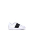Valentino Garavani Rockstud Untitled White Leather Low-Top Sneakers Shoes with Black Band