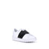 Valentino Garavani Rockstud Untitled White Leather Low-Top Sneakers Shoes with Black Band