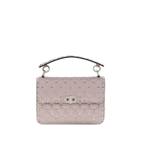 Valentino Garavani Rockstud Spike Medium Shoulder Bag Light Pink Lamb Leather Women