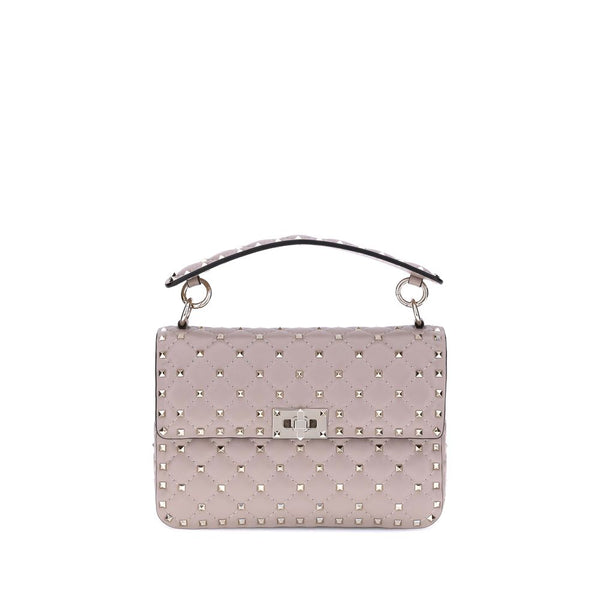 Valentino Garavani Rockstud Spike Medium Shoulder Bag Light Pink Lamb Leather Women