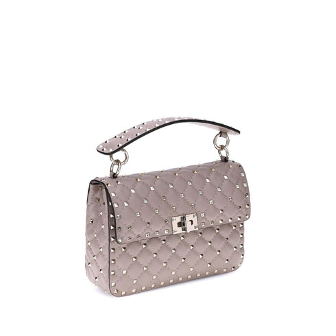 Valentino Garavani Rockstud Spike Medium Shoulder Bag Light Pink Lamb Leather Women