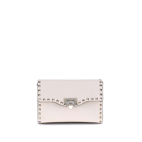 Valentino Garavani Rockstud White Calf Leather Shoulder Bag for Women