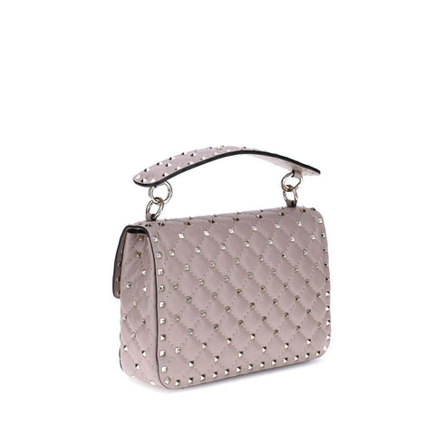 Valentino Garavani Rockstud Spike Medium Shoulder Bag Light Pink Lamb Leather Women