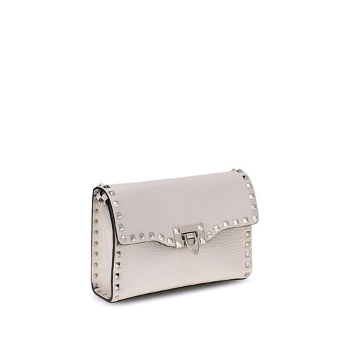 Valentino Garavani Rockstud White Calf Leather Shoulder Bag for Women
