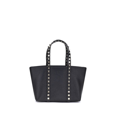 Valentino Garavani Rockstud Black Leather Tote Bag for Women