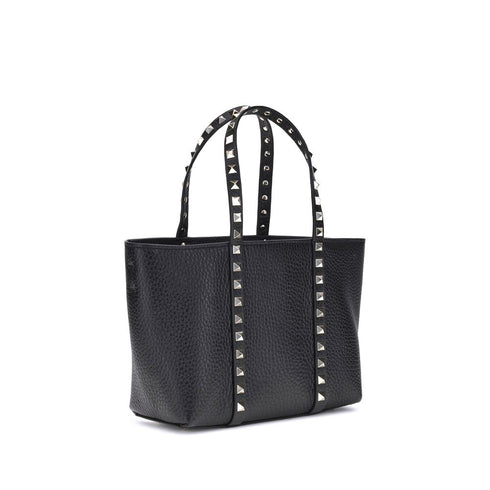 Valentino Garavani Rockstud Black Leather Tote Bag for Women