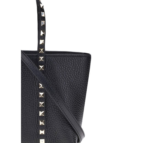 Valentino Garavani Rockstud Black Leather Tote Bag for Women