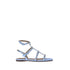 Valentino Garavani Rockstud Gladiator Sandals for Women – Light Blue Calf Leather Flats