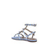 Valentino Garavani Rockstud Gladiator Sandals for Women – Light Blue Calf Leather Flats