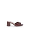 Valentino Garavani VLogo Slide Sandals – Red Burgundy Patent Leather Block Heel Slides for Women