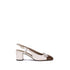 Valentino Garavani Valet Du Roi Pumps – White & Brown Two-Tone Leather Slingback Heels