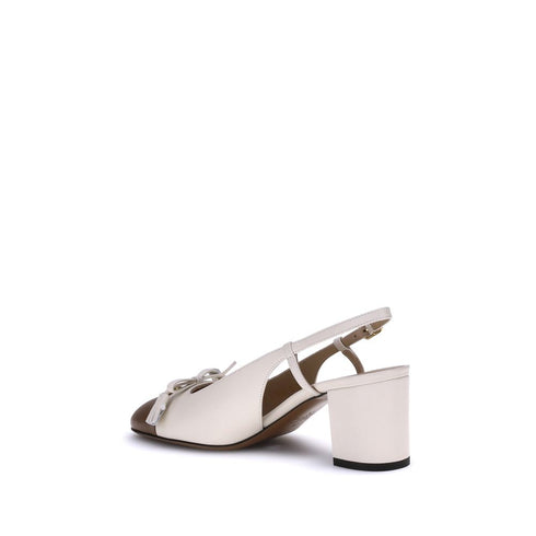 Valentino Garavani Valet Du Roi Pumps – White & Brown Two-Tone Leather Slingback Heels