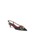 Valentino Garavani VLogo Slingback Pumps Black Calf Leather Kitten Heel Shoes for Women