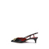 Valentino Garavani VLogo Slingback Pumps Black Calf Leather Kitten Heel Shoes for Women