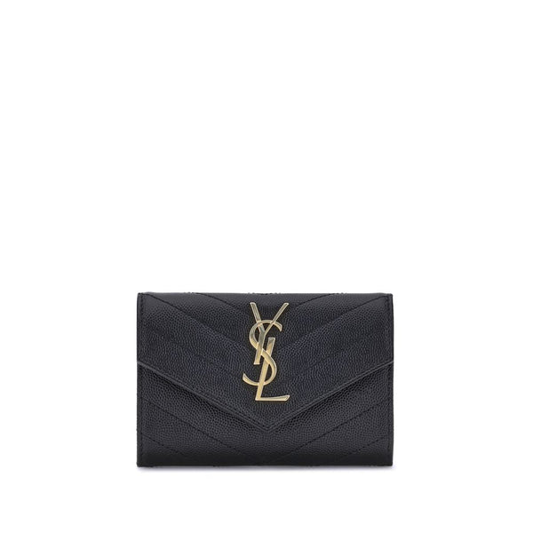 Saint Laurent Envelope Wallet in Black Calf Leather for Women