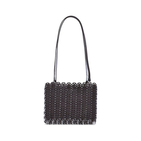 Rabanne Flip 1969 Black Leather & Metal Disc Shoulder Bag for Women