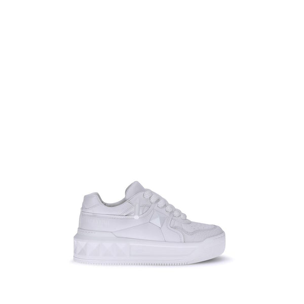 Valentino Garavani Reedots XL Sneakers White Calf Leather Chunky Sole Shoes for Women