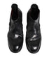 Dolce & Gabbana Black Leather Ankle Boots Slip On Shoes