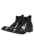 Dolce & Gabbana Black Leather Ankle Boots Slip On Shoes