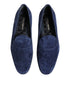 Dolce & Gabbana Blue Velvet DG Logo Loafers Formal Shoes