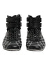 Dolce & Gabbana Black Quilted Leather Lace Up Sneakers Shoes