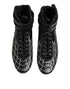 Dolce & Gabbana Black Quilted Leather Lace Up Sneakers Shoes