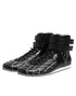 Dolce & Gabbana Black Quilted Leather Lace Up Sneakers Shoes