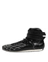 Dolce & Gabbana Black Quilted Leather Lace Up Sneakers Shoes