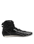 Dolce & Gabbana Black Quilted Leather Lace Up Sneakers Shoes