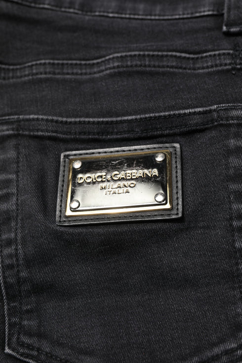 Dolce & Gabbana Black Cotton Skinny Men Denim Jeans