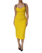 Dolce & Gabbana Yellow Polyester Sleeveless Sheath Midi Dress