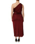Dolce & Gabbana Red Viscose Fitted One Shoulder Midi Dress
