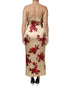 Dolce & Gabbana Beige Floral Spaghetti Strap Sheath Dress
